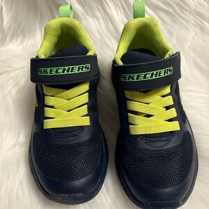 Skechers Kids' Black and Lime Sneakers